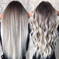 S Curls, Balyage Long Hair, Ash Blonde Hair Balayage, Hair Color Swatches, Baylage Hair, Balayage Straight Hair, Ice Blonde Hair, Blonde Hair Transformations, Silver Blonde Hair