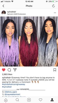 Blue And Black Box Braids With Curls, Box Braids With Purple Highlights, Purple And Black Box Braids, Ombre Blue Box Braids, Black And Purple Box Braids Mixed, Dutch Braid Hairstyles, Small Box Braids, Braids With Shaved Sides, Shaved Side Hairstyles