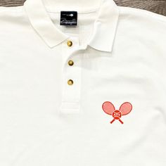 Comfortable Polo style shirt. Our “Serve” Logo on the left chest. Bottom Side Vents. Sporty Short Sleeve Tennis Polo Shirt, Casual Short Sleeve Polo Shirt For Tennis, White Collared Shirt For College, Private Club, Polo Shirt White, Polo Style, Style Shirt, Large White, Shirt Style