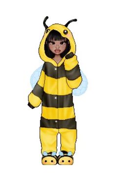 a child wearing a bee costume