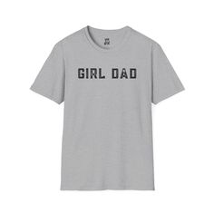 Celebrate Your Father-Daughter Bond with Our 'Girl Dad' T-Shirt – Comfort and Style in One! Show off your pride as a dedicated dad with our 'Girl Dad' unisex soft-style t-shirt. Made from incredibly soft materials, this tee offers a new level of casual comfort, perfect for any occasion. Whether you're attending a family outing, a casual event, or simply enjoying quality time with your daughter, this t-shirt is your go-to choice for both style and comfort. Crafted from 100% ring-spun cotton for solid colors, this lightweight fabric (4.5 oz/yd² or 153 g/m²) ensures a blissfully soft feel all year round. Heather colors and sports grey variants include polyester for added durability. The classic fit, combined with a crew neckline, provides a clean, versatile style suitable for both formal and Father Daughter Bond, Girl Dad, Shirt Stays, Love And Pride, Family Outing, Father Daughter, Our Girl, Versatile Style, Soft Style