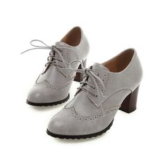 Check out this pair of classic 50s style lace-up high heel shoes!

 These Vintage 50s Shoes are timeless shoes that offer a refined and elegant look. They are made from quality materials with sophisticated details like laces and small heels . These shoes are perfect to wear with a vintage dress or a classic suit. They can add a subtle touch of glamour to your look, whether you are wearing a casual or formal outfit. So don't hesitate to complete your wardrobe with these classic lace-up shoes and high heels in the 50s style!



 Material: PU

 Color: Grey




 Free Shipping




 ✂ SIZE GUIDE 














Size

 Heel to Toe (in cm) 






 36 

 23 






 37 

 23.5 






 38 

 24 






 39 

 24.5 






 40 

 25 






 41 

 25.5 






 42 

 26 






 43 

 26.5 Heeled Brogues, Style Année 20, Oxford Shoes Heels, Chunky Heel Shoes, Oxford Heels, Block Heel Ankle Boots, Point Shoes, Women Oxford Shoes, Leather Block Heels