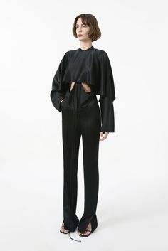 Draped Inside Cut-Outs Blouse - Materiel Draped Blouse, Satin Long Sleeve, Straight Pants, Cut Outs, High Waisted Pants, Online Purchase, Georgia, Normcore, High Waisted