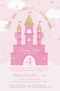 a pink princess castle birthday party with confetti