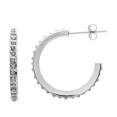 Enchant your elegant ensemble with these Diamond Fascination diamond accent C hoop earrings. Click on this JEWELRY & WATCHES GUIDE to learn about fit, styles, materials and more! Enchant your elegant ensemble with these Diamond Fascination diamond accent C hoop earrings. Click on this JEWELRY & WATCHES GUIDE to learn about fit, styles, materials and more! FEATURES Total weight: 1.00 g Backings: post Metal: 14k white gold Plating: 14k white gold Finish: polished Packaging: boxedDIAMOND DETAILS To Modern Hoop Earrings With Single Cut Diamonds For Anniversary, Modern Round Hoop Earrings With Single Cut Diamonds, Anniversary Hoop Earrings With Single Cut Diamonds, Modern Channel Set Hoop Earrings For Anniversary, Modern Small Hoop Diamond Earrings For Anniversary, Hoop Earrings With Single Cut Diamonds For Anniversary, Single Cut Diamond Hoop Earrings For Anniversary, Formal Hoop Jewelry With Channel Set, Elegant Small Hoop Jewelry With Channel Set