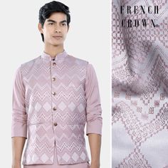 hidden Elegant Long Sleeve Bandhgala For Spring, Formal Spring Kurta With Intricate Embroidery, Formal Kurta With Intricate Embroidery For Spring, Elegant Nehru Jacket With Intricate Embroidery For Spring, Festive Pink Nehru Jacket With Intricate Embroidery, Spring Long Sleeve Bandhgala With Chikankari Embroidery, Spring Bandhgala With Chikankari Embroidery And Long Sleeves, Elegant Spring Nehru Jacket With Intricate Embroidery, Elegant Embroidered Pink Bandhgala