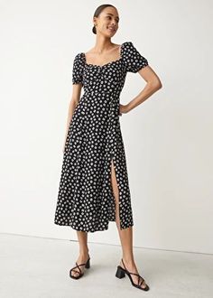 Puff Sleeve Midi Dress, Flowy Midi Dress, Beautiful Summer Dresses, Puff Sleeve Dress, Sleeve Midi Dress, Everyday Dresses, Casual Style Outfits, Winter Fashion Outfits