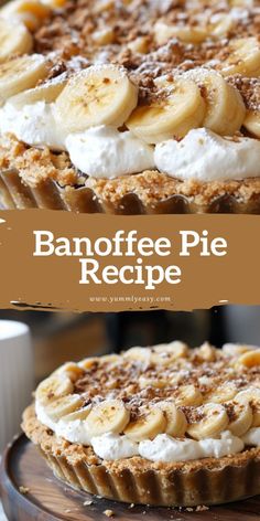 Banoffee Pie Recipe Banoffee Pie Recipe Easy, Banoffee Bars, Best Banoffee Pie Recipe, Banoffee Recipe, Fannie Farmer Recipes, Winter Pies, Easy Banoffee Pie, Fruit Pie Recipes, Banoffee Cake