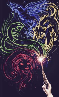 a hand holding a sparkler in front of an image of a lion and bird