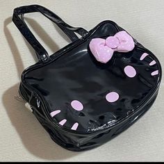 Pvc Hello Kitty Bag Length: 9.06 Inches (23 Cm) Width:12.4 Inches (31.5 Cm) (Please See Photo 4 For Measurement Specifications) Secured With Zipper Large Capacity Double Handles Zipper On The Back For Hidden Pouch/Extra Storage Lined Interior Waterproof Exterior Material Tags: Kawaii Japan, Japanese, Tokyo, Cartoon, Scene, Animation, Animated, Anime, 70s, 80s, 90s, 00s, Y2k, Punk, Emo, Neon, Fashion, Iconic, Icon, Classic, Pink, Girly, Femme, Feminine, Rave, Festival , Gothic, Goth, Cosplay, Cos Hello Kitty Purse, Charmmy Kitty, Hello Kitty Clothes, Hello Kitty Bag, Patent Leather Handbags, Hello Kitty Items, Leather Handbags Tote, Tote Bag Purse, Cute Bags