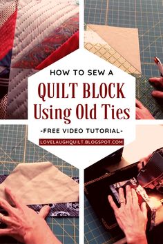 how to sew a quilt block using old ties - free video lesson for beginners