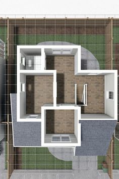 an overhead view of a three bedroom house