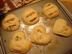 some cookies are sitting on a baking sheet