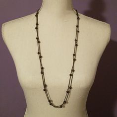 Apt.9 Black Bead And Chain Double Necklace. 34 Inches. Black Double Strand Necklace For Party, Black Beaded Chain Long Necklace, Black Metal Long Chain Necklace, Black Long Metal Beaded Necklace, Adjustable Long Necklace With Black Beads, Black Metal Long Beaded Necklace, Adjustable Black Beaded Chain Necklace, Elegant Black Double Chain Layered Necklace, Elegant Black Layered Necklace With Adjustable Chain