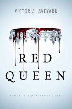 the cover of red queen by victoria aveyard, with blood dripping from her head