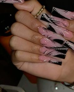 Acrylic Nail Designs Coffin, Daily Nails, Tapered Square Nails, Acrylic Nail Set, French Acrylic Nails, Acrylic Nails Coffin Pink