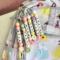 Backpack Name Tags Diy, Name Keychain Beads, Senior Keychain, Bead Keyring, Backpack Charms, Customized Keychain, Tag Name, Name Keychain, Backpack Keychains