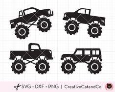 monster truck off road truck silhouette svg-CreativeCatandco Truck Silhouette, Retro Truck, Printable Sticker Sheets, Blue Truck, Pick Up Truck, Silhouette Clip Art, Svg Kids, Cup Wrap, Monogram Frame