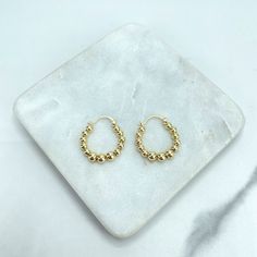 18k Gold Filled Beaded Hoop Earrings Available In 24mm Diameter, Ball Gold Beads Hoop Earrings.- Earrings Size:Length: 27mm | Width: 24mm | Thickness: 4mm Beaded Hoop Earrings, Beaded Hoops, Gold Beads, Gold Filled, 18k Gold, Hoop Earrings, Beads, Gold