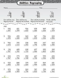 the addition regroup worksheet is shown with numbers and subtractions