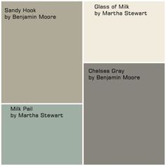 Sandy Hook: Board & Batten, Brick Front Chelsea Gray: Shutters, Shakes around door and in the peak Glass of Milk: Trim Milk Pail: Door Front Of House Window Ideas, Gray Shutters, Outside Paint Colors, Pantone Azul, Hook Board, Milk Pail, Trendy House, Outside Paint