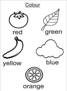 an orange, red and green coloring page with the words'color'in it