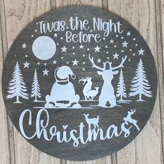 a wooden sign that says, i was the night before christmas