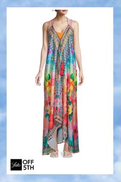 Floral Halter Maxi Coverup Dress Summer Floral Print High-low Hem Dress, Summer Floral Print Dress With High-low Hem, Vibrant Sleeveless Maxi Dress With Vibrant Print, Sleeveless Printed Maxi Dress Beach Cover-up, Beach Dresses With Printed Asymmetrical Hem, Beach Dress With Printed Asymmetrical Hem, Beach Dress With Asymmetrical Hem And Printed Design, Beach Dress With Asymmetrical Hem And Print, Bohemian Sleeveless Multicolor Print Dress