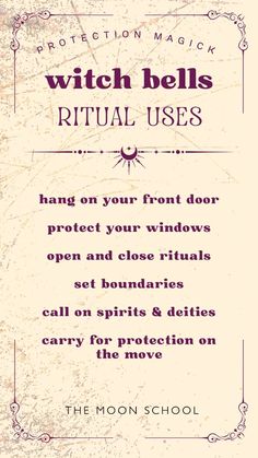 an old poster with the words witch bells ritual uses