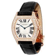 Cartier Calibre, Womens Watches Luxury, Rose Gold Case, Sapphire Bracelet, Women's Watch, Roman Numerals, Luxury Vintage, Vintage Cartier, 18k Rose Gold