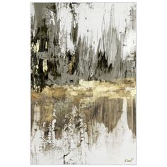 an abstract painting with brown and white colors