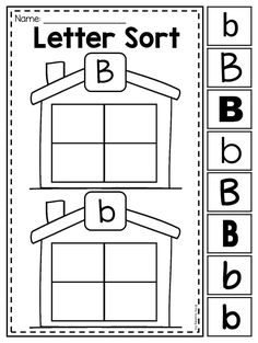 the letter sort worksheet for preschool to practice their handwriting and spelling with letters