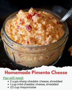 this is a recipe for homemade pimentoo cheese