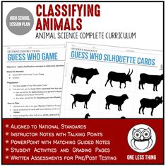 an animal science project with instructions for students to learn how to use the animals in this class