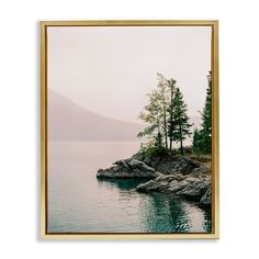 an image of a lake with trees on the shore