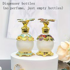 Faster shipping. Better service Rose Crafts, Glass Dropper Bottles, زجاج ملون, Bottle Jewelry, Oil Dispenser, Essential Oil Perfume, Vintage Perfume Bottles, Refillable Bottles, Dresser Decor