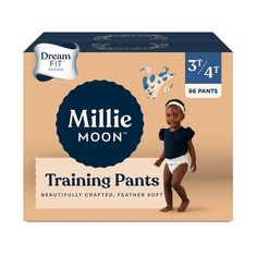 a box of training pants for babies with an image of a baby in the background