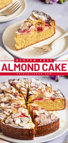 Looking for an easy gluten-free dessert idea? This Gluten-free Almond Cake is fluffy, tender, and buttery. This homemade cake is endlessly versatile! It's the best gluten-free treat! Strawberry Almond Cake, Gluten Free Almond Cake, Lemon Almond Cake, Healthy Hobbies, Pops Recipes, Easy Cakes, Almond Cake Recipe, Strawberry Almond, Bread Sticks