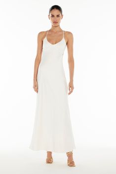 The Saturation Point Slip Dress offers an elegant silhouette for your next formal occasion. Featuring a V-neckline with slinky adjustable straps and a cowl back creating an elongated & graceful silhouette. This maxi dress is crafted from luxurious satin with a subtle sheen. Style Number: 52500.WHT White Slip Dress, Groom Style, Skirts For Sale, Black Tie, Formal Occasion, Mother Of The Bride, Knit Dress, Dresses For Sale, Dress Shop