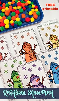 the printable snowman counting game for kids