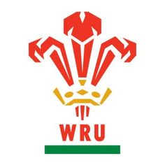 the wru logo is shown in red, yellow and green with an arrow above it