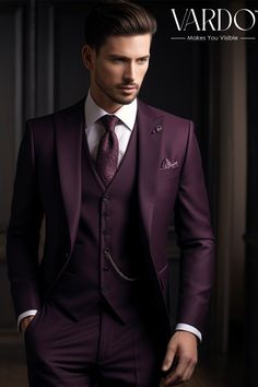 >>ORIGINAL ARTWORK AND CONTENT, PLEASE DO NOT COPY<< Men Suits, Suits For Man, Classic Style Men's Purple Three Piece Suit - Formal Sophistication Outfit Formal Attire. Classic and Stylish Formal Wear for Men piece Wedding Suit, Double Breasted, Formal Fashion Slim Fit Suit. Description: Step into the spotlight with our exquisite Men's Purple Three Piece Suit - a true symbol of refined style and modern sophistication. This tailored ensemble is crafted to perfection, ensuring you stand out at any formal occasion. 🌟 Elevate Your Presence: Immerse yourself in the regal charm of deep purple, exuding confidence and charisma with every step. ✂️ Tailored to Perfection: Our three-piece suit is expertly crafted with precision tailoring, providing a sleek and comfortable fit that accentuates your s Purple Three-piece Business Suit With Notch Lapel, Tailored Purple Three-piece Suit For Formal Occasions, Elegant Purple Three-piece Suit For Formal Occasions, Classic Purple Formal Sets, Suit Double Breasted, Terno Slim Fit, Modern Suits, Purple Suits, Mens Formal Wear