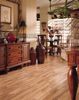 a blurry image of a living room with furniture and wood flooring in it