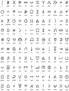 an image of some type of symbols that are in different languages and letters on the same page