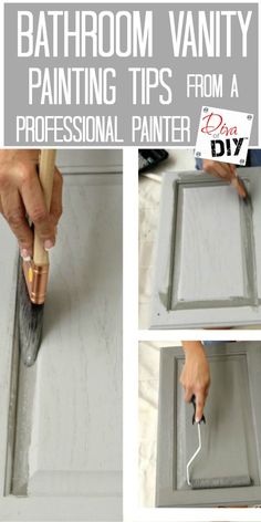 bathroom vanity painting tips from a professional painter with pictures and instructions on how to paint