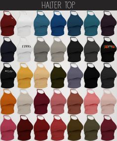 the halter top is shown in multiple colors