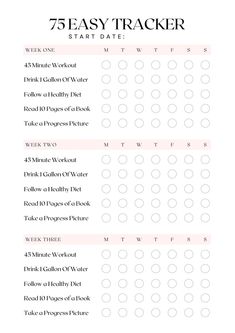 Take your health and fitness goals to the next level with this tracker. Not quite ready for 75 Hard? Or gave it a try and it's not for you? Check out 75 Easy. Similar to the popular program, this version is less time consuming and more manageable while still allowing you to lose weight, workout more, eat healthier, and become the best version of you! 45 Minute Workout, Workout Drinks, Printable Workout, Workout Log, Self Care Bullet Journal, Vie Motivation, Lifestyle Motivation, Planner Pdf, Get My Life Together