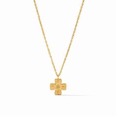 Canterbury Delicate Necklace | Julie Vos Delicate Gold Necklace, Julie Vos, Pearl Rose, Gold Cross Pendant, Gold Cross, Canterbury, Luxury Gifts, Elevate Your Look, Delicate Necklace