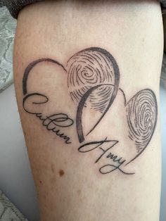 a couple of hearts that are on the arm