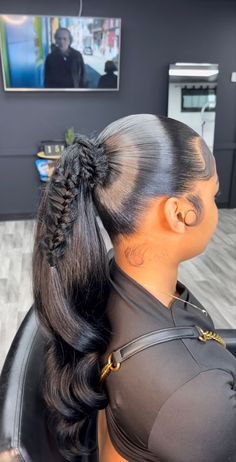 Fishtail Braid Ponytail Black Women, Braid Hairstyles Black Women, Fishtail Braid Hairstyles Black Women, Fishtail Braid Ponytail, Braid Hairstyles Black, Ponytail Black Women, Sleek Braided Ponytail, Hair Expo, Fishtail Braid Hairstyles